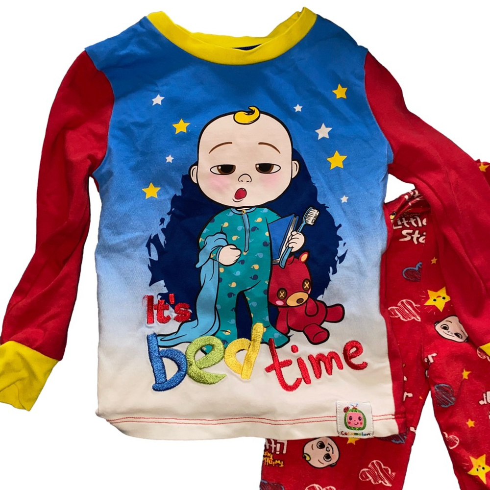 Boys Cocomelon Pajama Set Size 4 Red Blue - Picture 2 of 5
